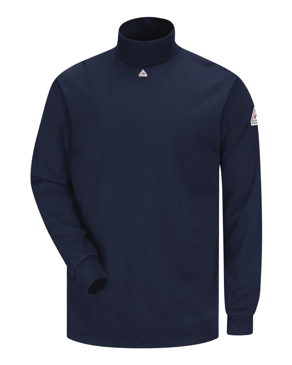 Front View of Navy Tagless Mock TurtleNeck - EXCEL FR - SEK2