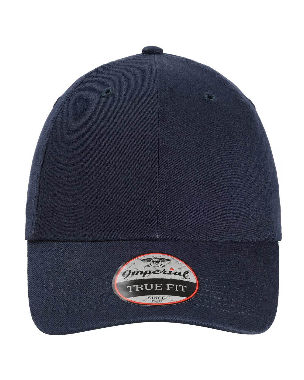 Front View of Navy The Original Buckle Dad Hat - X210B