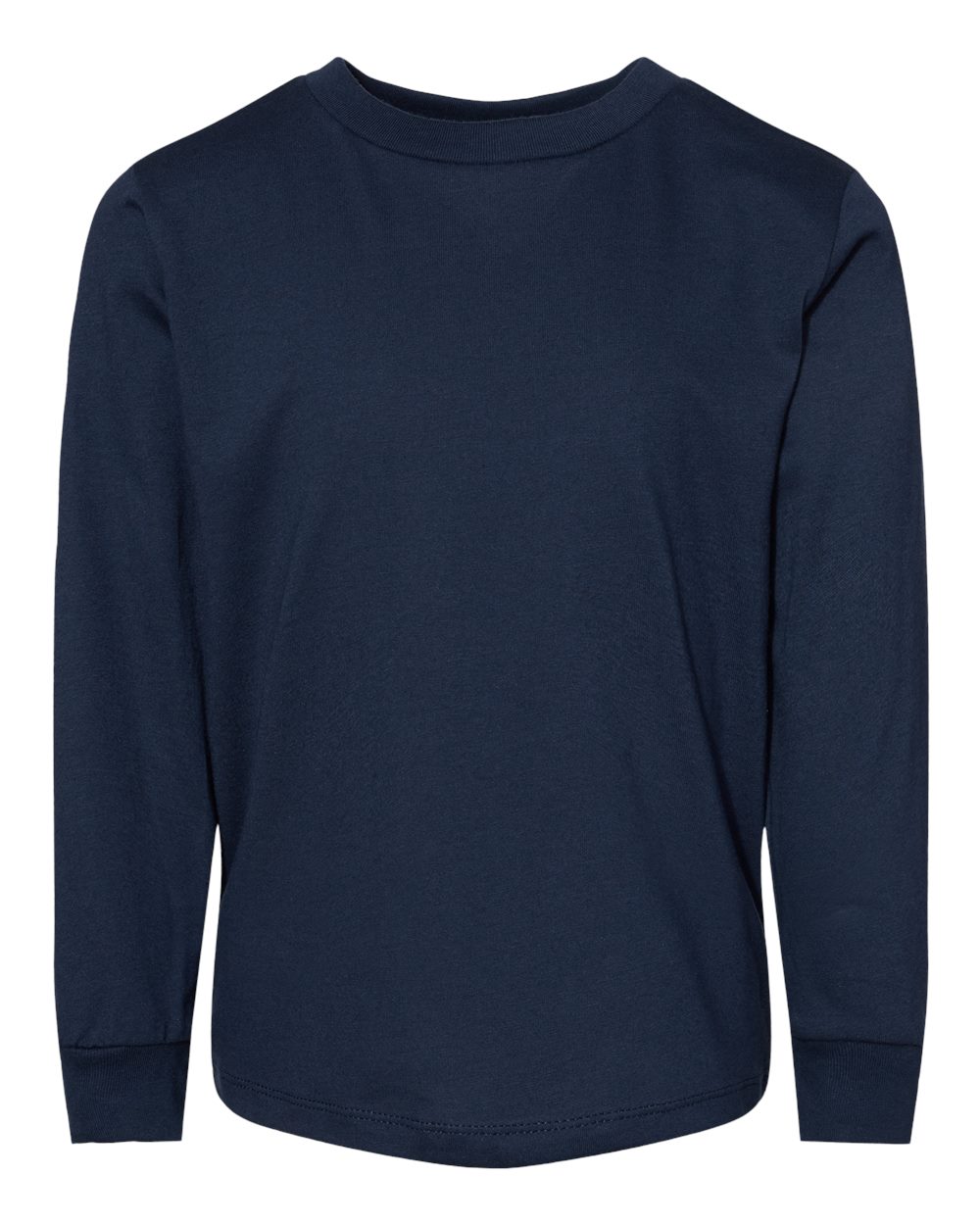 Front View of Navy Toddler Jersey Long Sleeve Tee - 3501T
