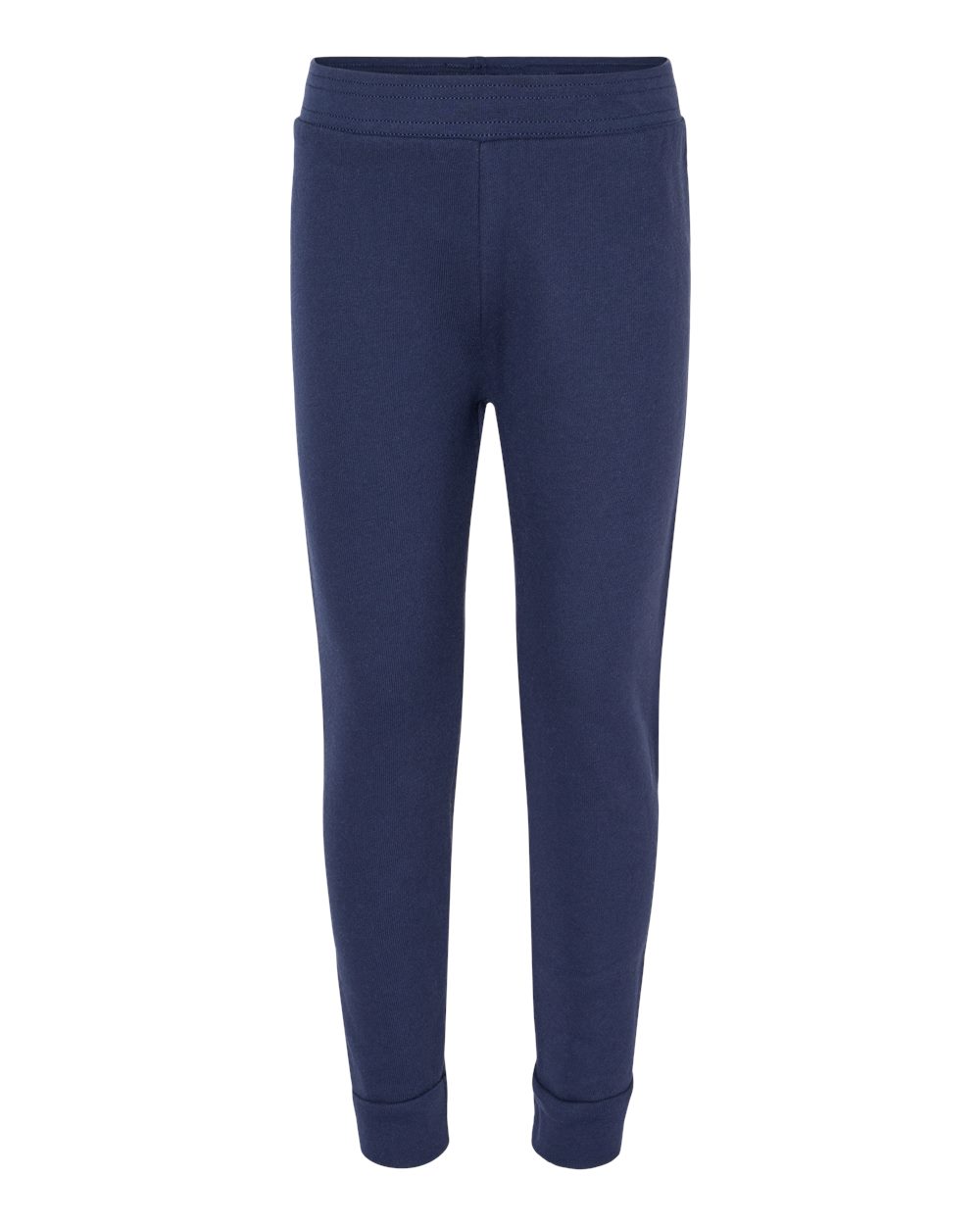 Front View of Navy Toddler Sponge Fleece Jogger Sweatpants - 3727T