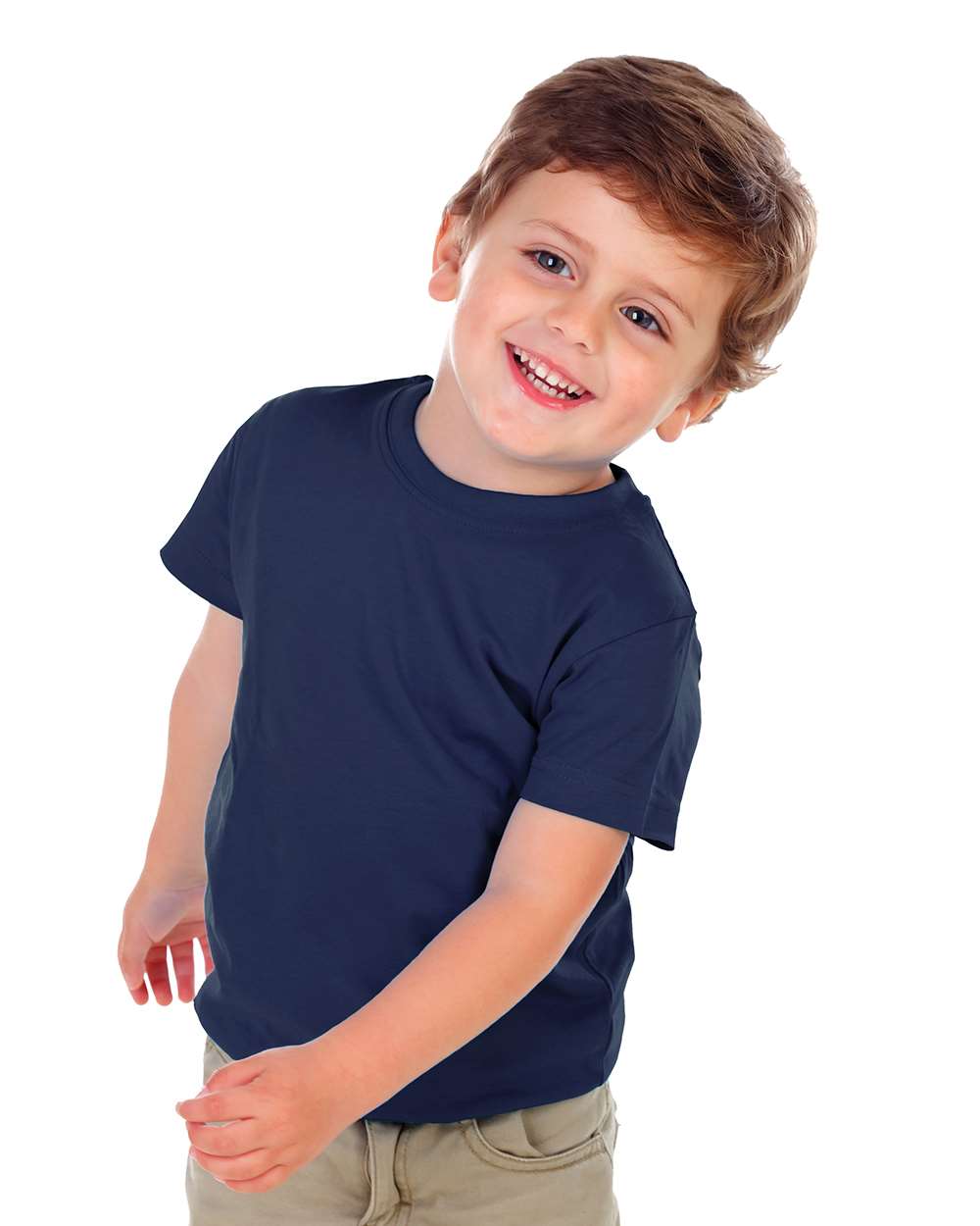 Front View of Navy Toddler Tee - BK03