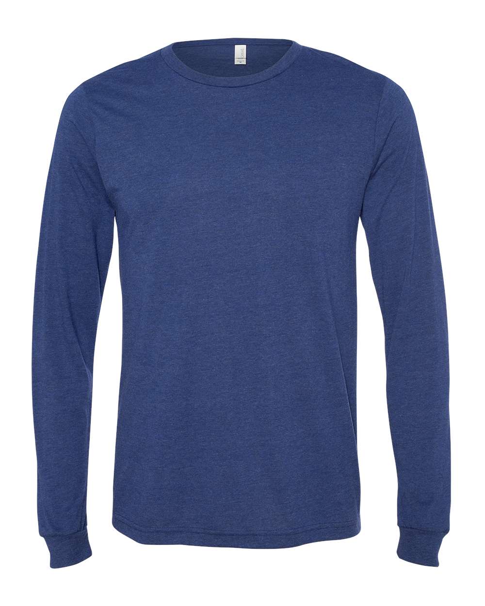 Front View of Navy Triblend Triblend Long Sleeve Tee - 3513