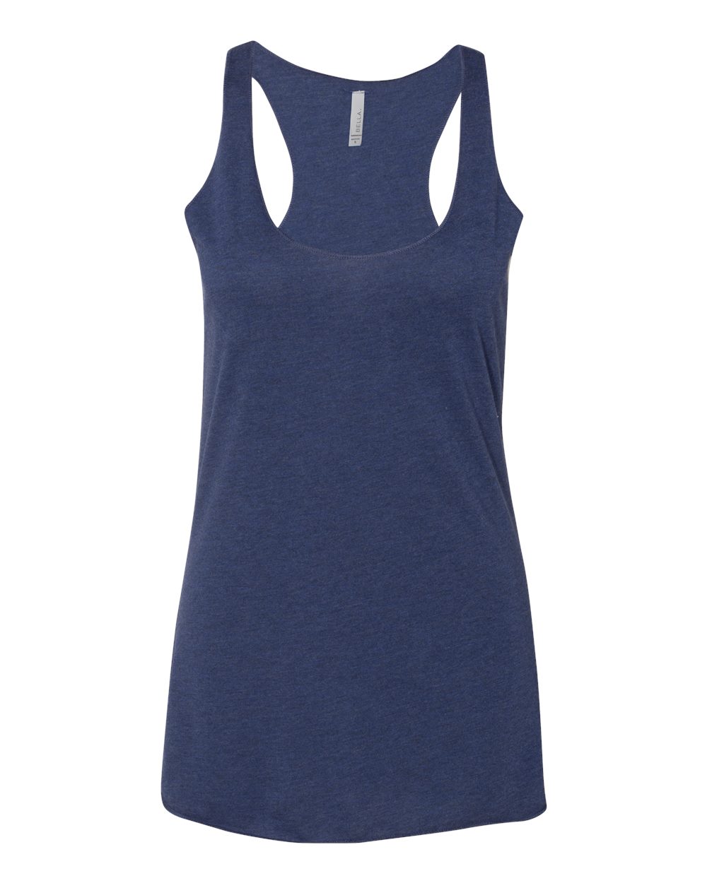 Front View of Navy Triblend Women's Triblend Racerback Tank - 8430