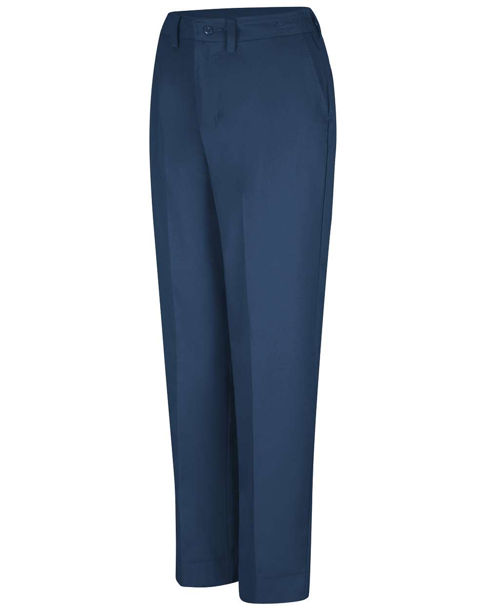 Front View of Navy - Unhemmed Women's Elastic Insert Work Pants - Extended Sizes - PT61EXT