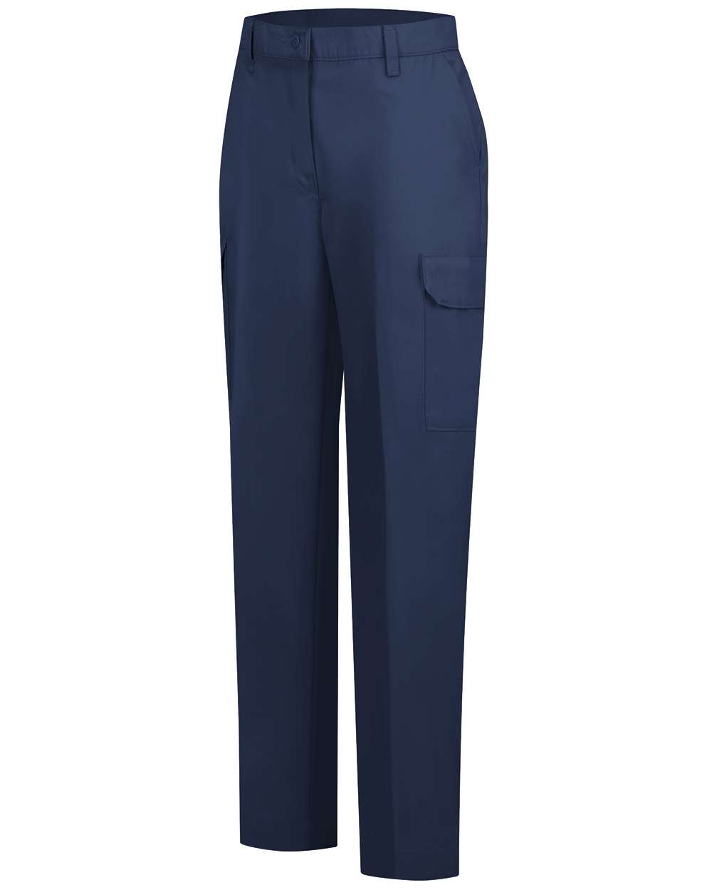 Front View of Navy - Unhemmed Women's Industrial Cargo Pants - PT89