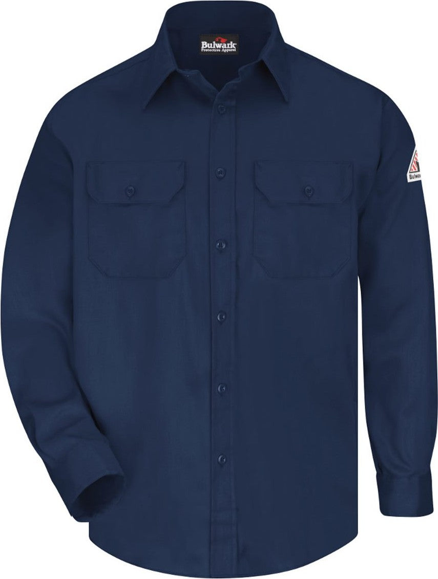 Front View of Navy Uniform Shirt - Tall Sizes - SLU8T