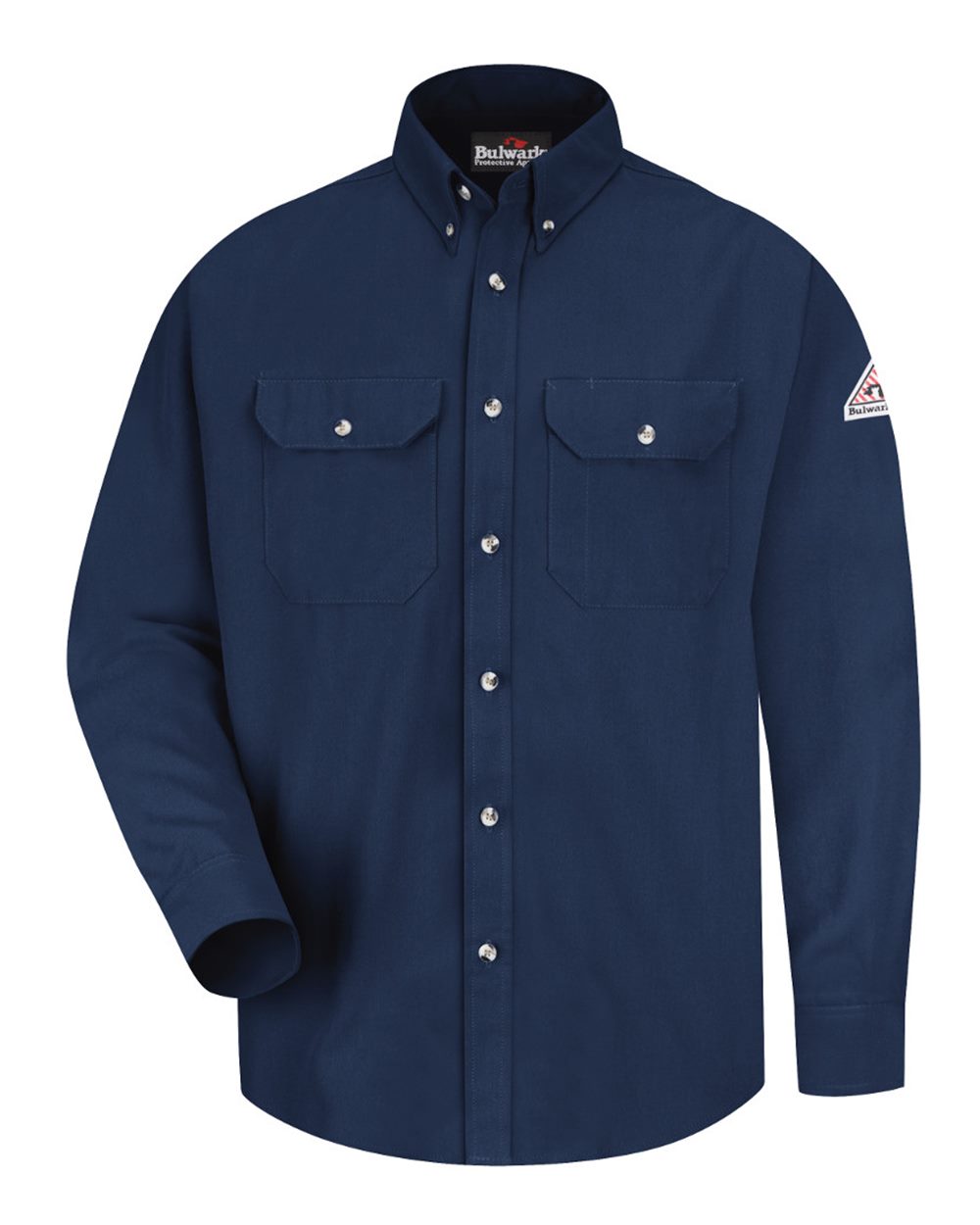 Front View of Navy Uniform Shirt - Tall Sizes - SMU2T