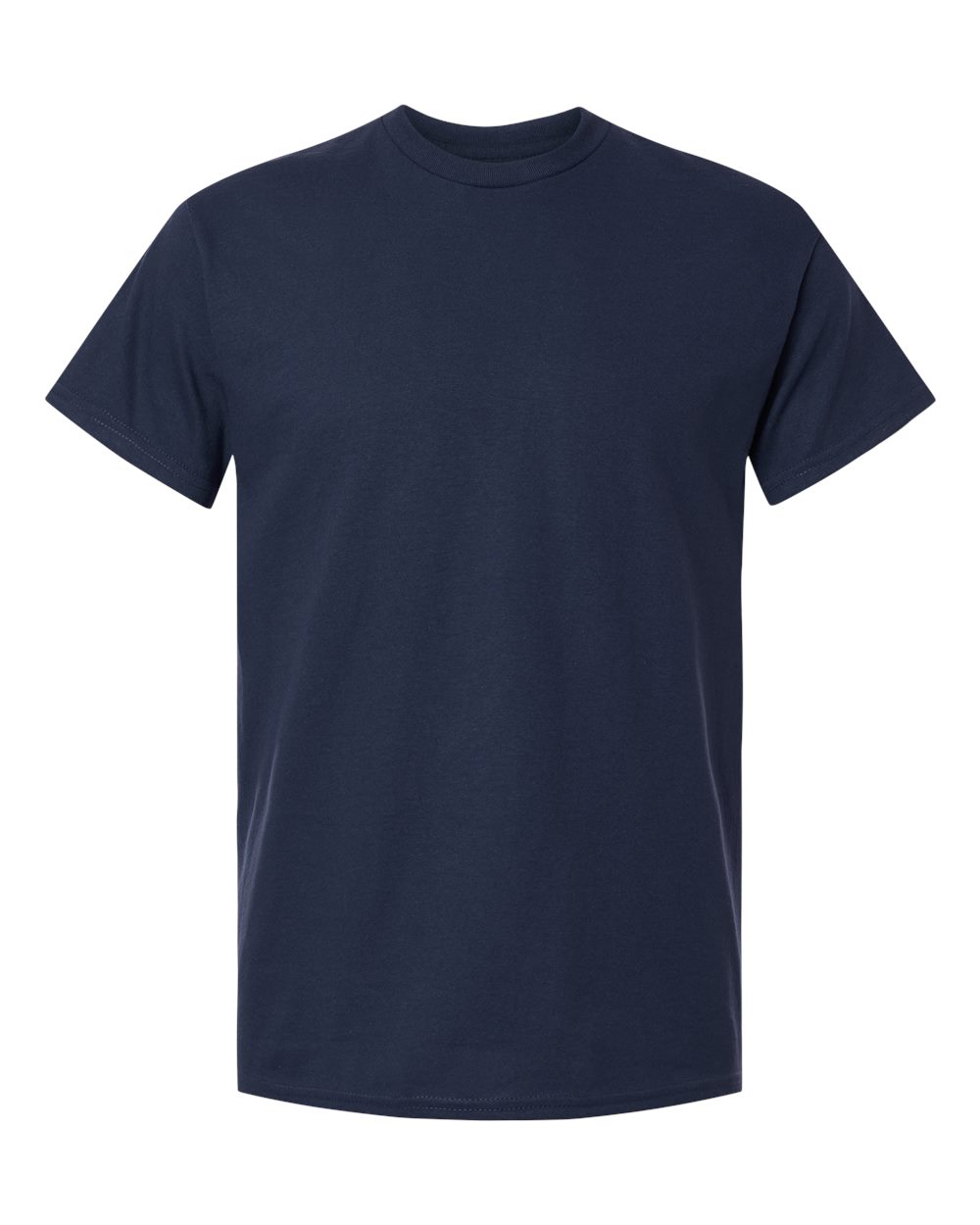 Front View of Navy Unisex Heavy Cotton™ Tall T-Shirt - 5000T plain