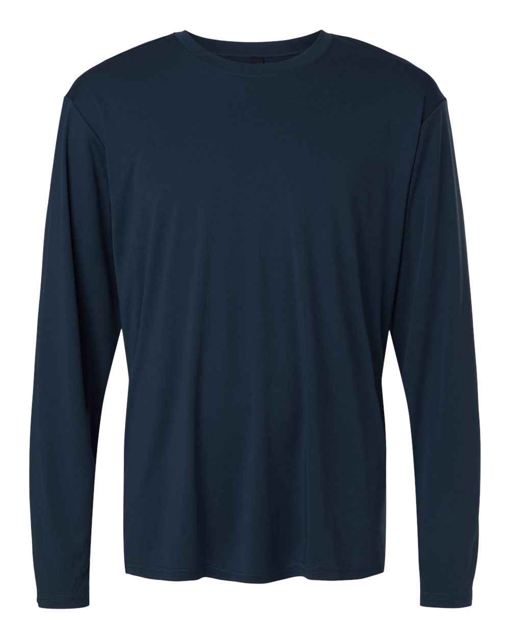 Front View of Navy Unisex Tall Pro-Lock Performance Long Sleeve T-Shirt - 48400T plain