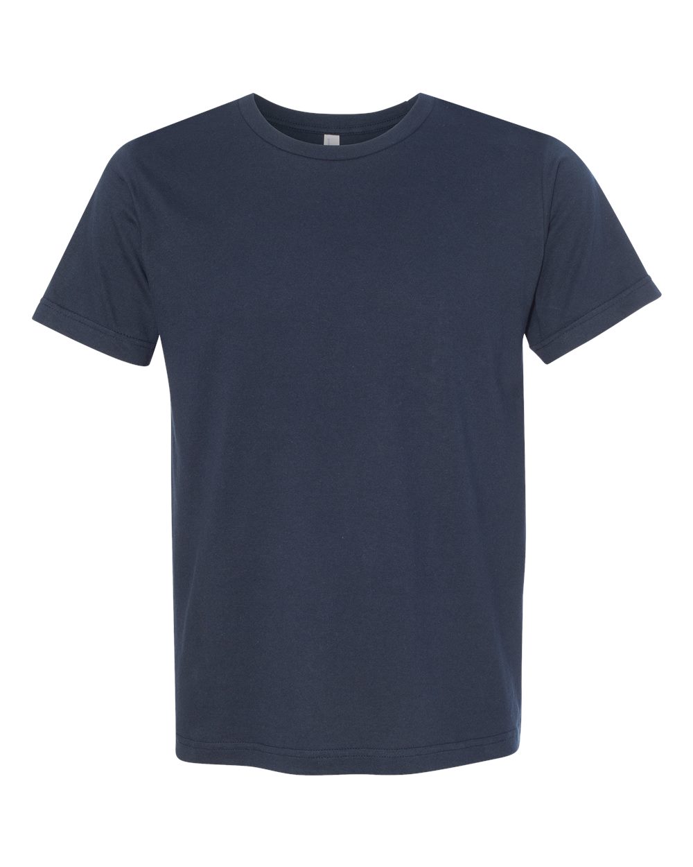 Front View of Navy USA-Made Fine Jersey T-Shirt - 5000