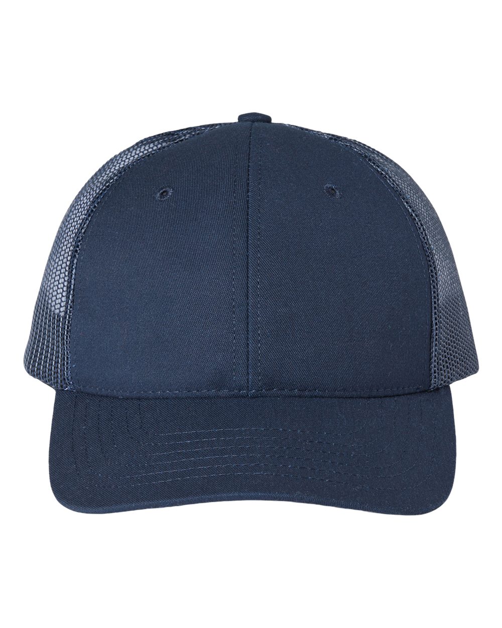 Front View of Navy USA-Made Trucker Cap - USA100