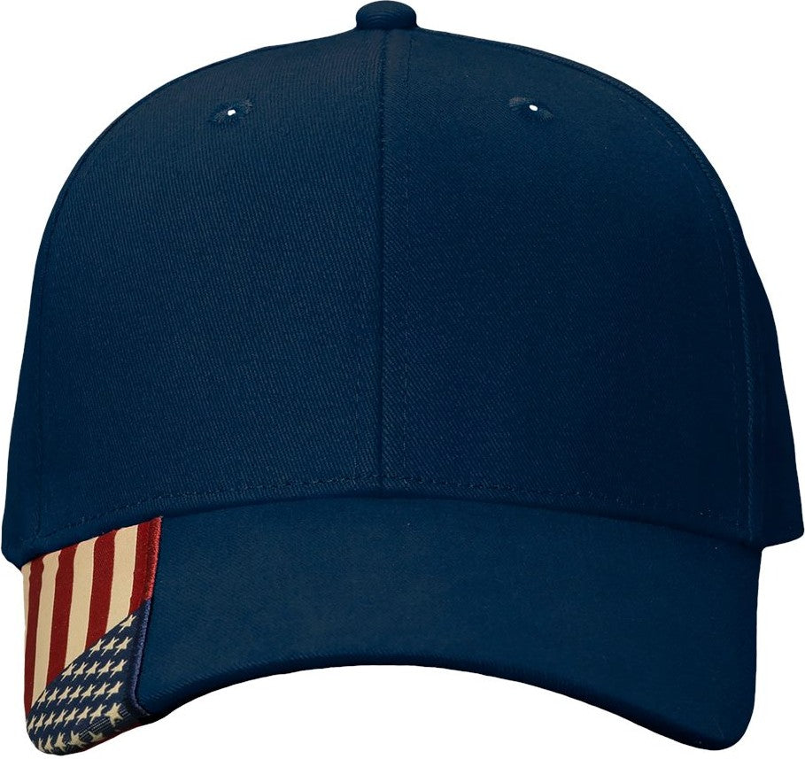 Front View of Navy/ USA USA Flag Cap - AM350