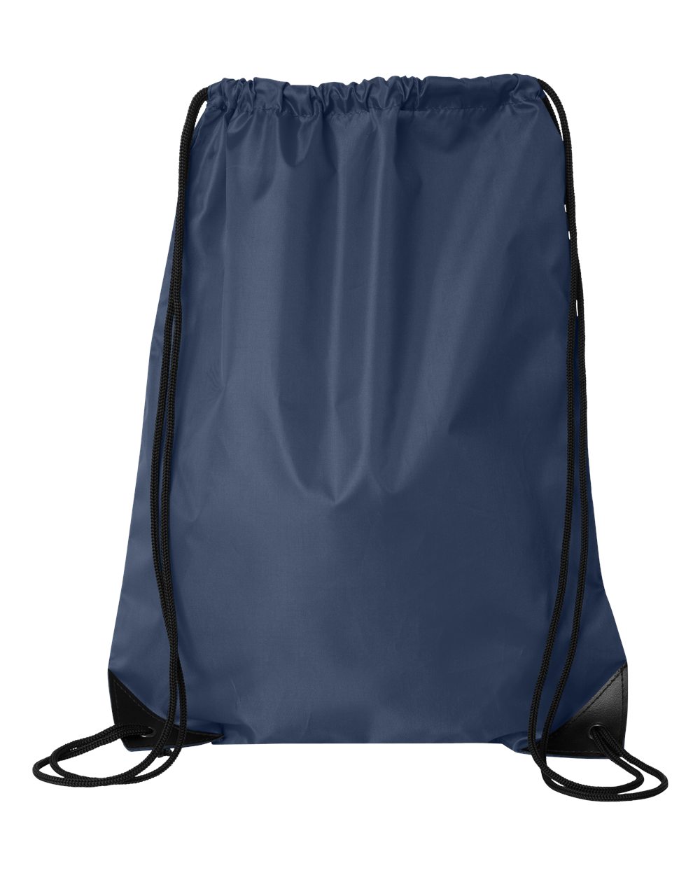 Front View of Navy Value Drawstring Backpack - 8886