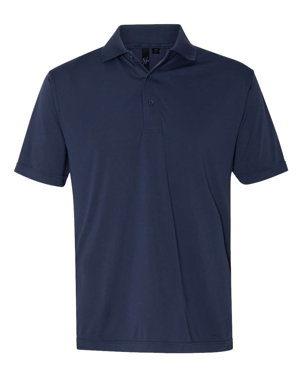 Front View of Navy Value Polyester Polo - 0100