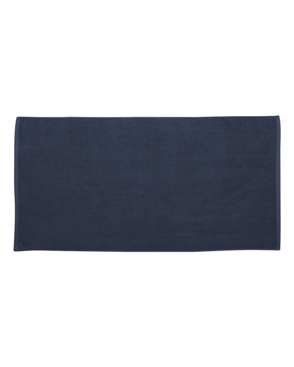Front View of Navy Velour Beach Towel - C3060