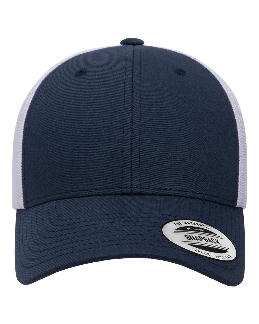 Front View of Navy/ White Elite Cap - 6601