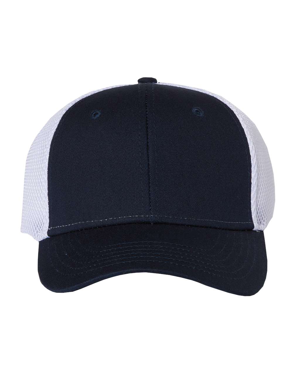 Front View of Navy/ White Spacer Mesh-Back Cap - 3200