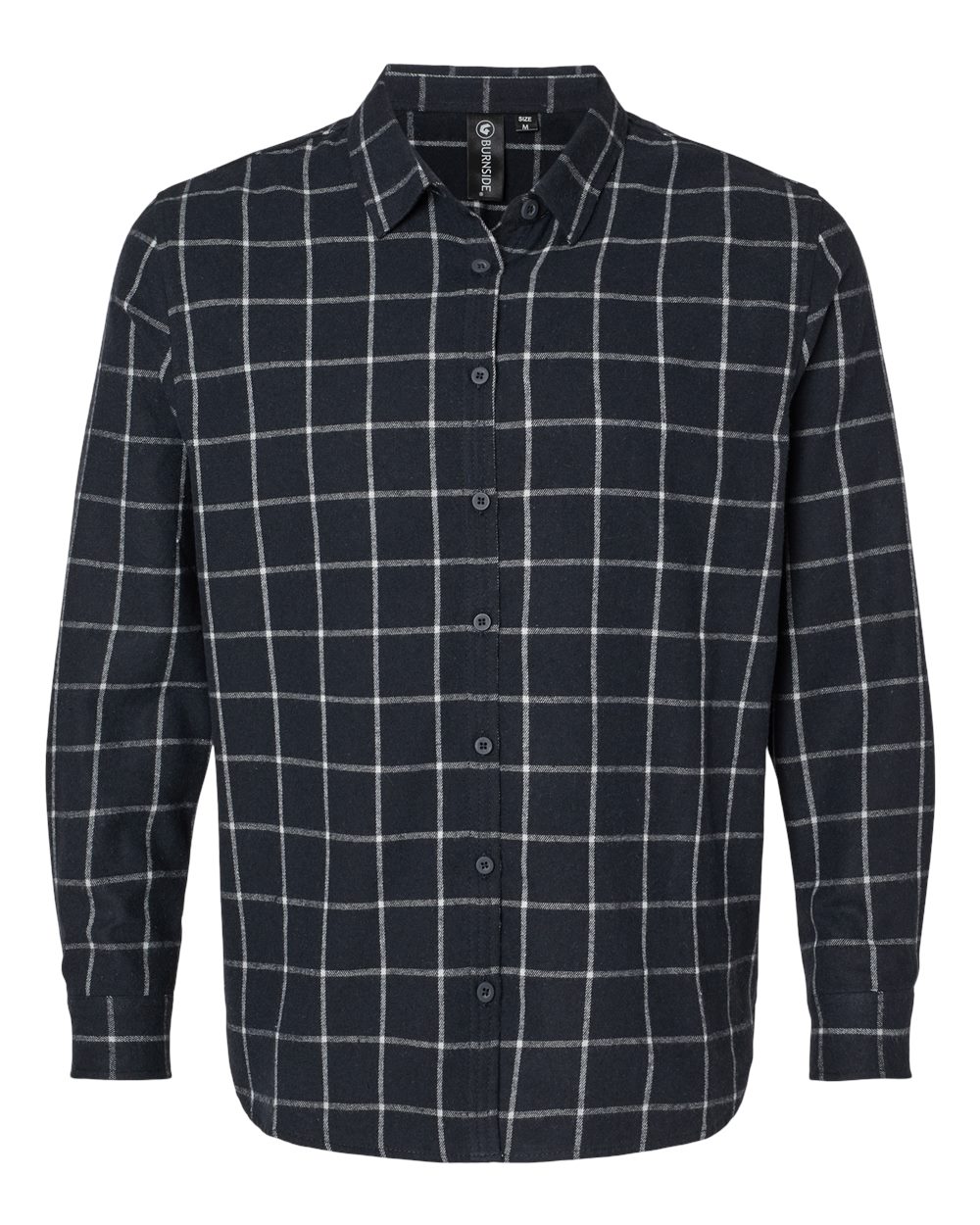 Front View of Navy/ White Women's Boyfriend Flannel - 5215