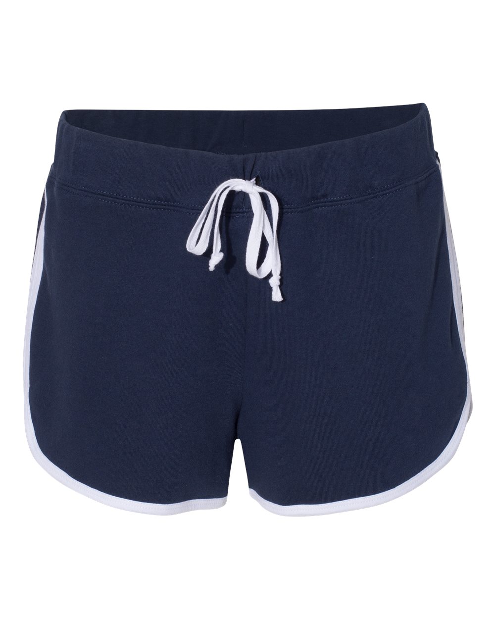 Front View of Navy/ White Women’s Relay Shorts - R65