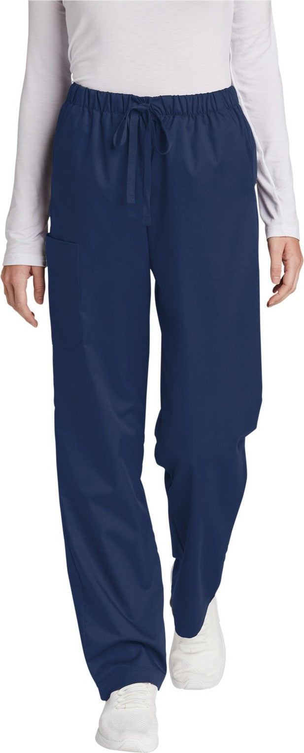 Front View of Navy Wink Women's Petite WorkFlex Cargo Pant WW4550P