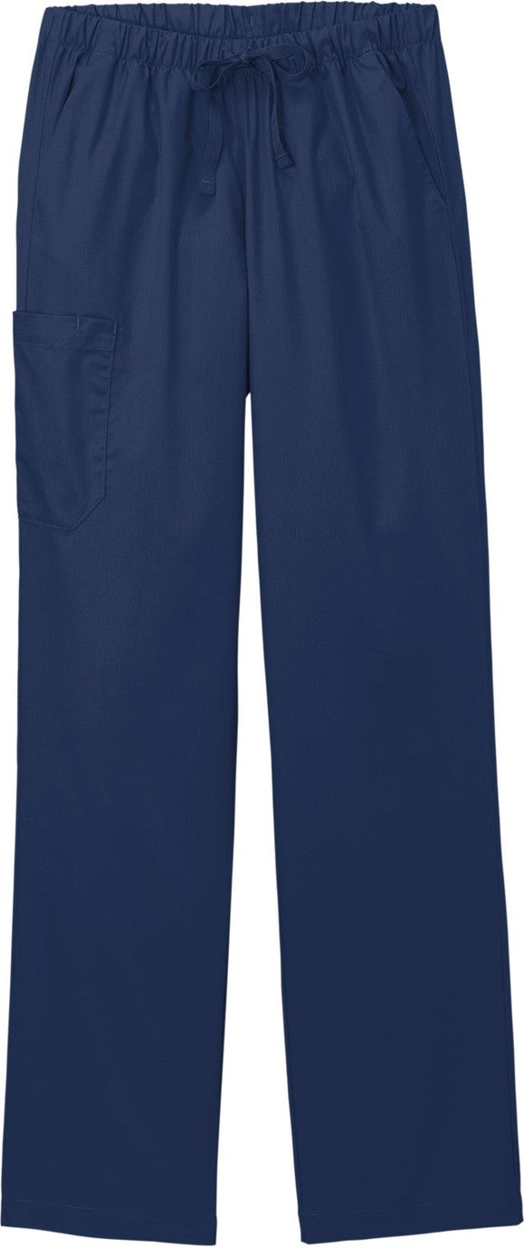 Front View of Navy Wink Women's Petite WorkFlex Cargo Pant WW4550P