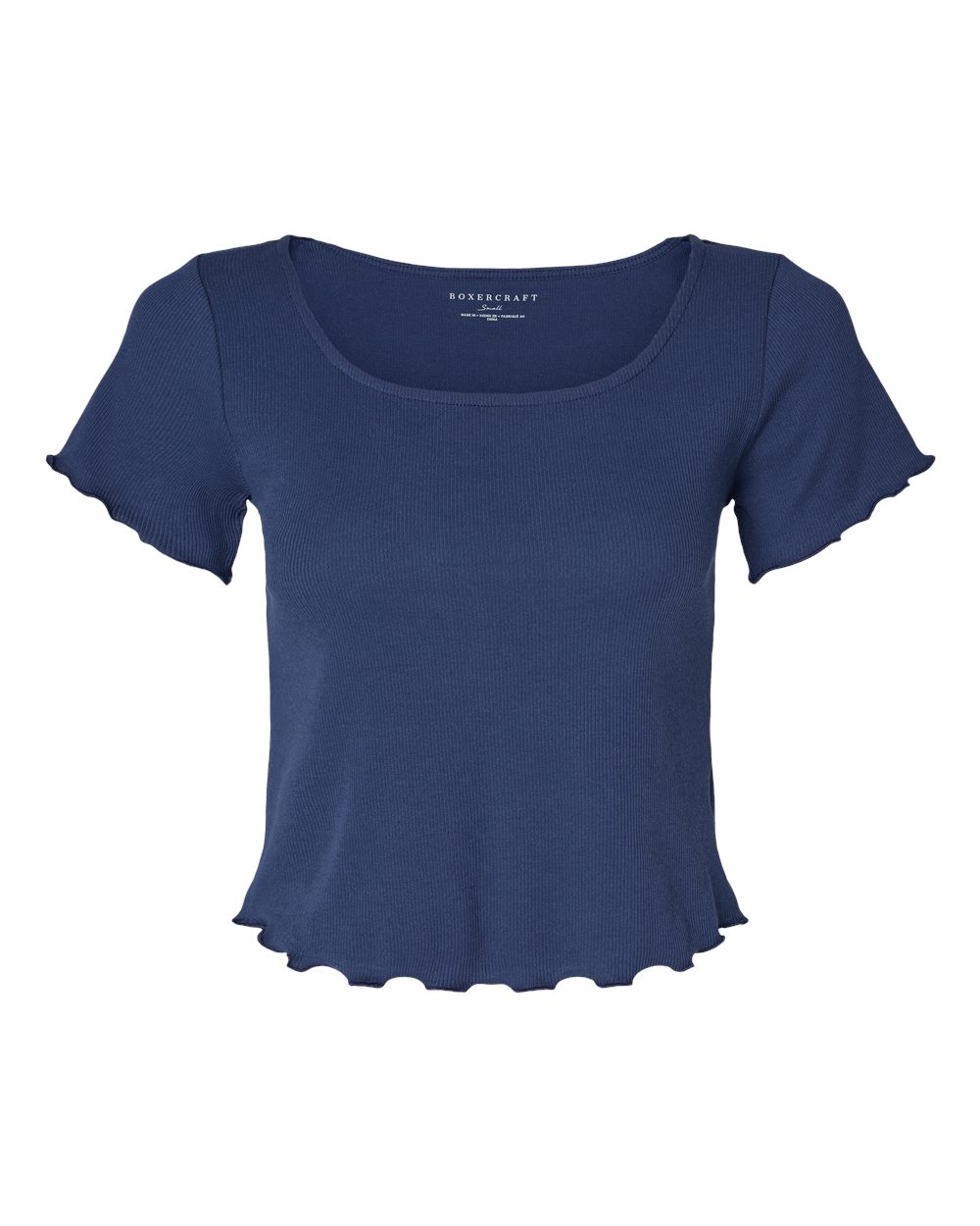 Front View of Navy Women's Baby Rib T-Shirt - BW2403