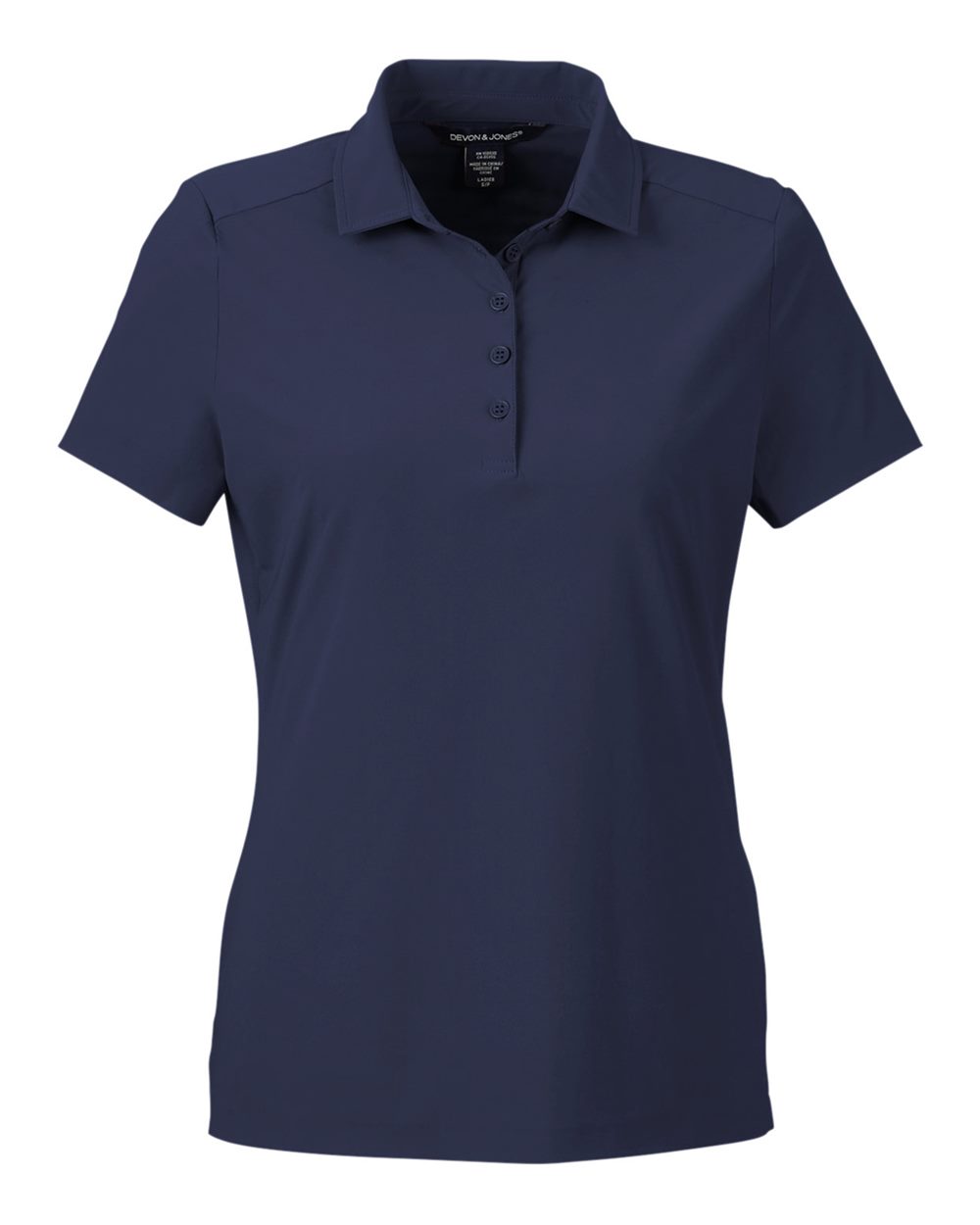 Front View of Navy Women's CrownLux Performance® Windsor Welded Polo - DG110W