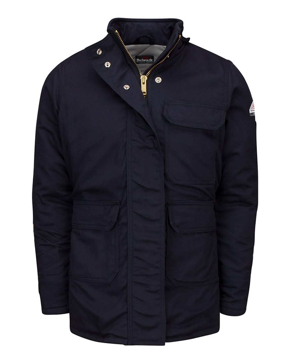 Front View of Navy Women's Deluxe Parka - JLP7 plain