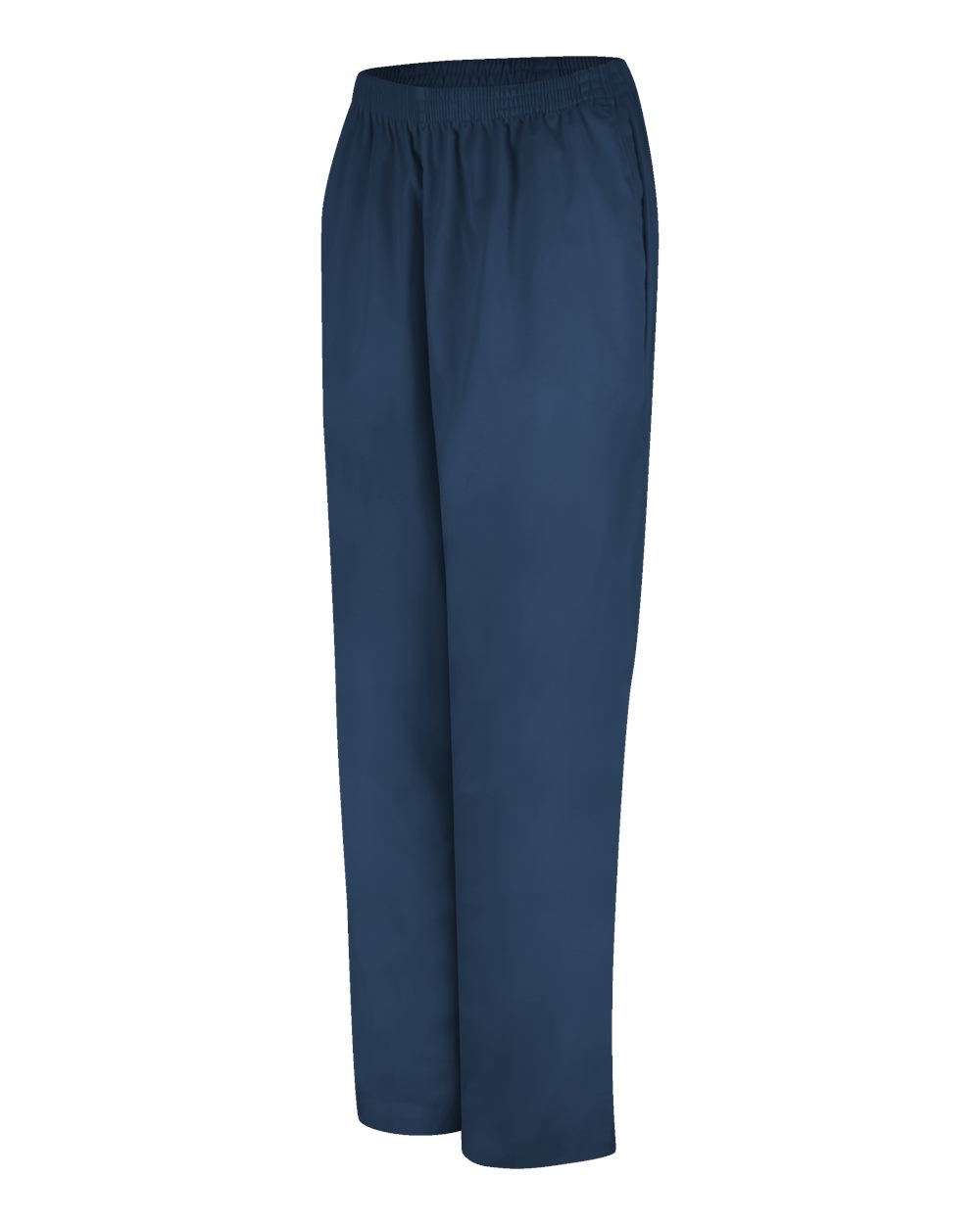 Front View of Navy Women's Easy Wear Poplin Slacks - 2P11