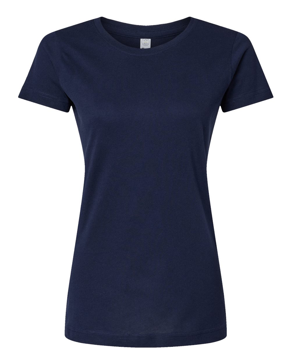 Front View of Navy Women's Fine Jersey Tee - 3516