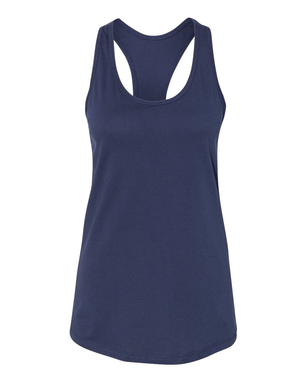 Front View of Navy Women&#39;s Jersey Racerback Tank - 6008