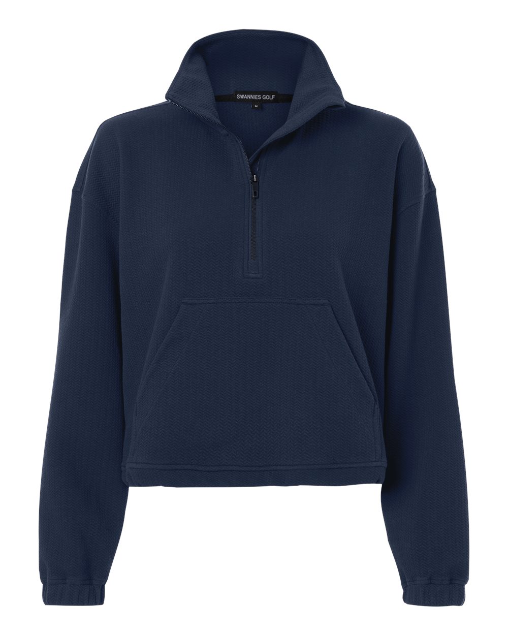 Front View of Navy Women's Kenna Quarter-Zip Pullover - SWKL400L plain