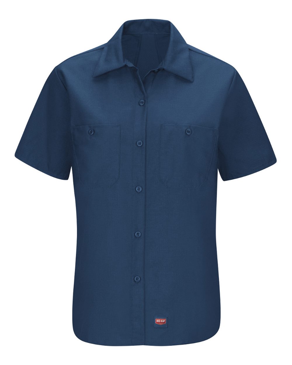 Front View of Navy Women's Mimix Work Shirt - SX21