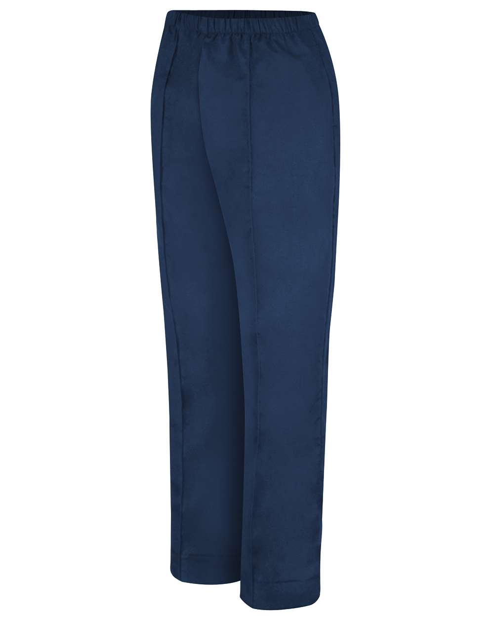 Front View of Navy Women's Poplin Pants - PP73