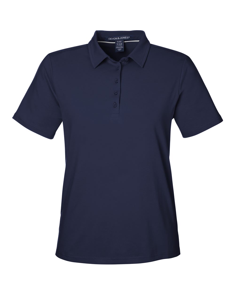 Front View of Navy Women's Raleigh Stretch Polo - DG120W