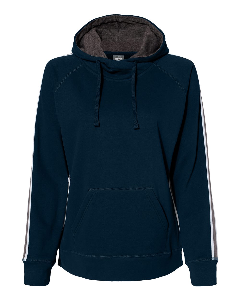 Front View of Navy Women&#39;s Rival Fleece Hooded Sweatshirt - 8642