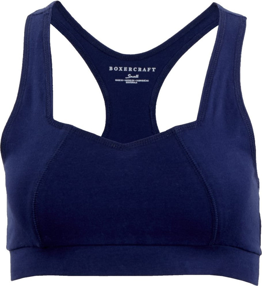 Front View of Navy Women's Sweetheart Sports Bra - BW2701