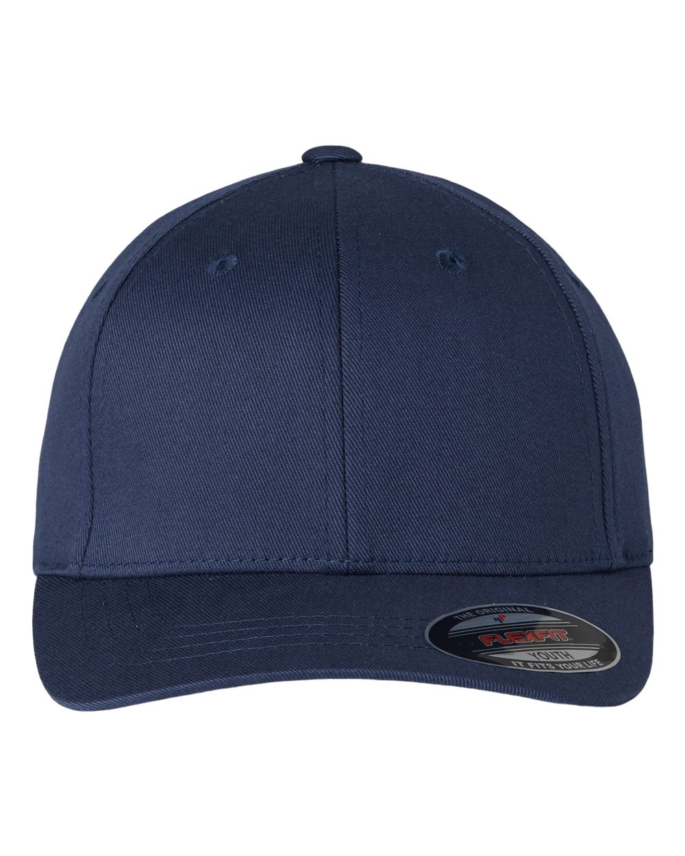 Front View of Navy Youth Cotton Blend Cap - 6277Y