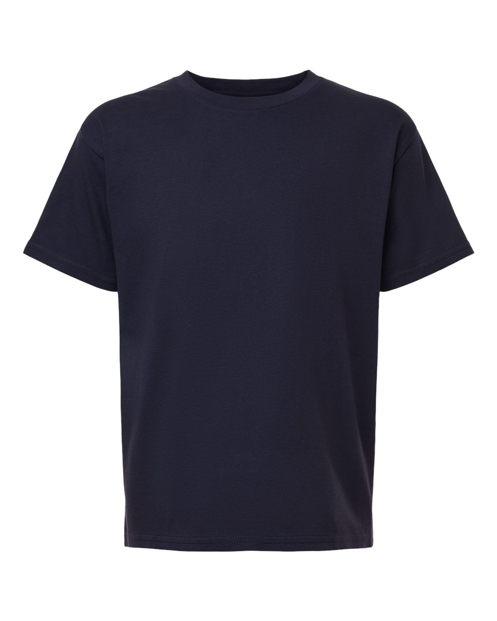 Front View of Navy Youth Fine Jersey Tee - 2001Y
