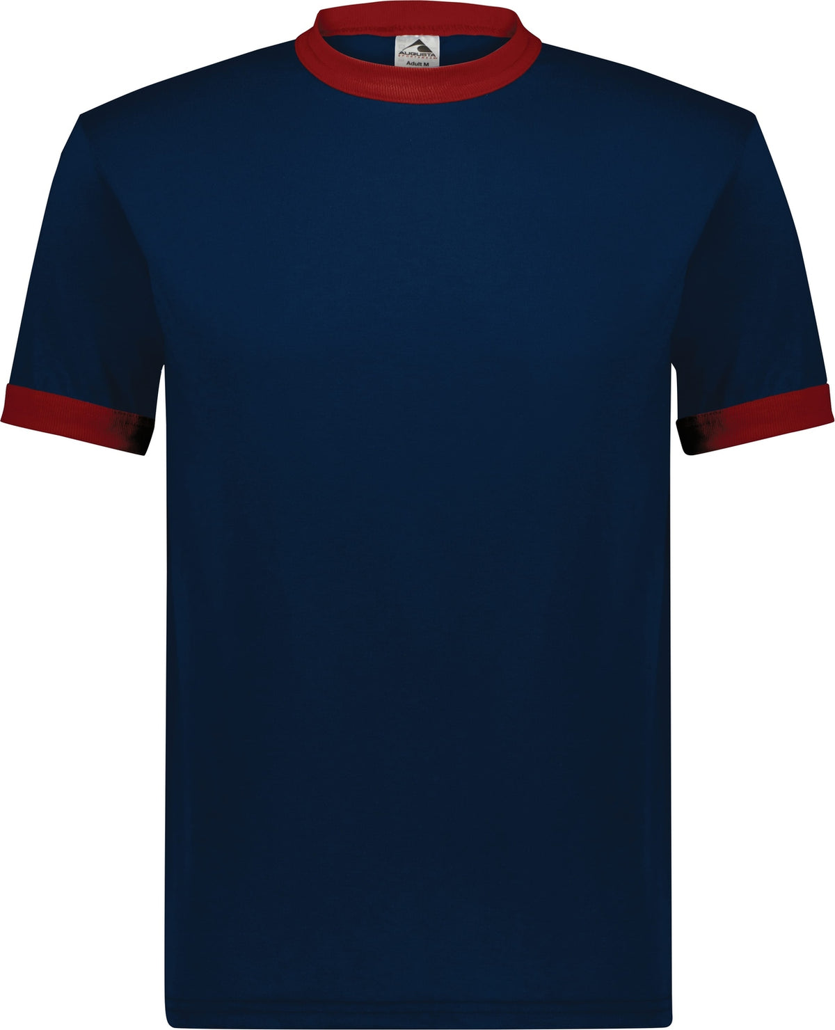 Front View of NAVY/RED ADULT RINGER T-SHIRT