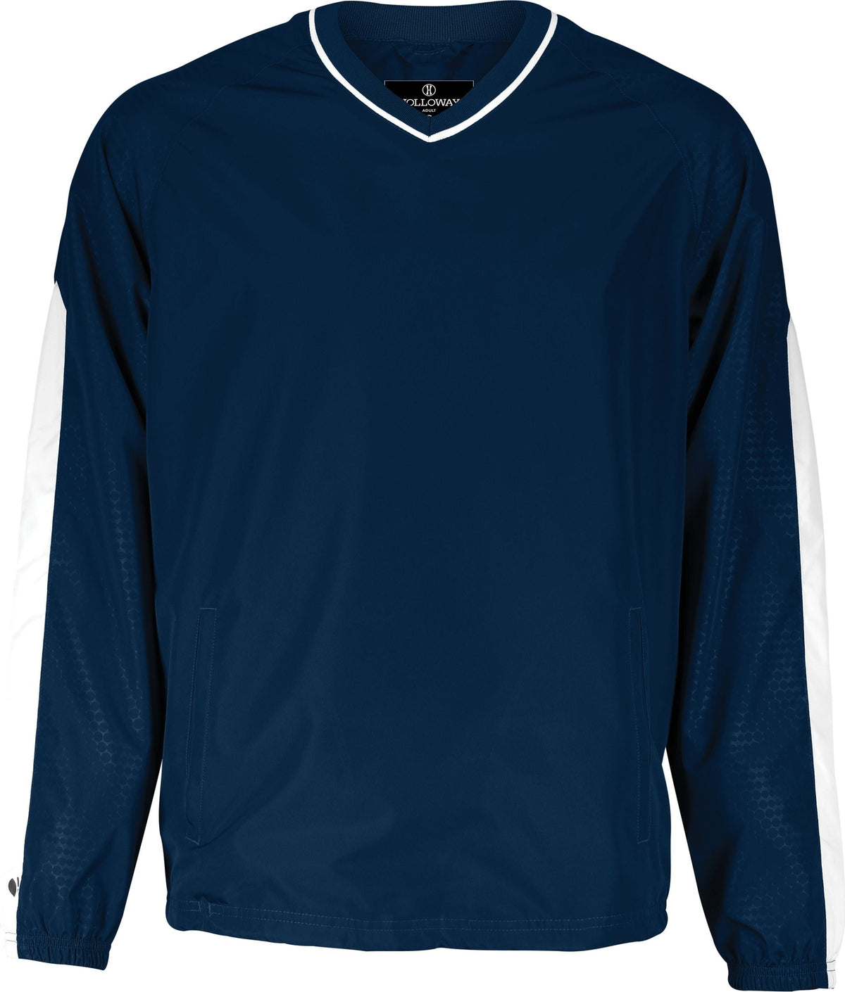 Front View of NAVY/WHITE BIONIC PULLOVER WINDSHIRT
