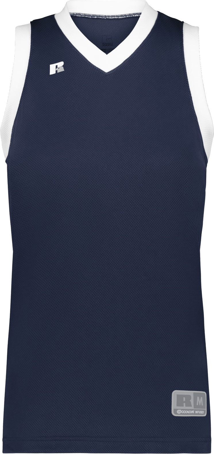 Front View of NAVY/WHITE LDS COOLCORE ELITE JERSEY