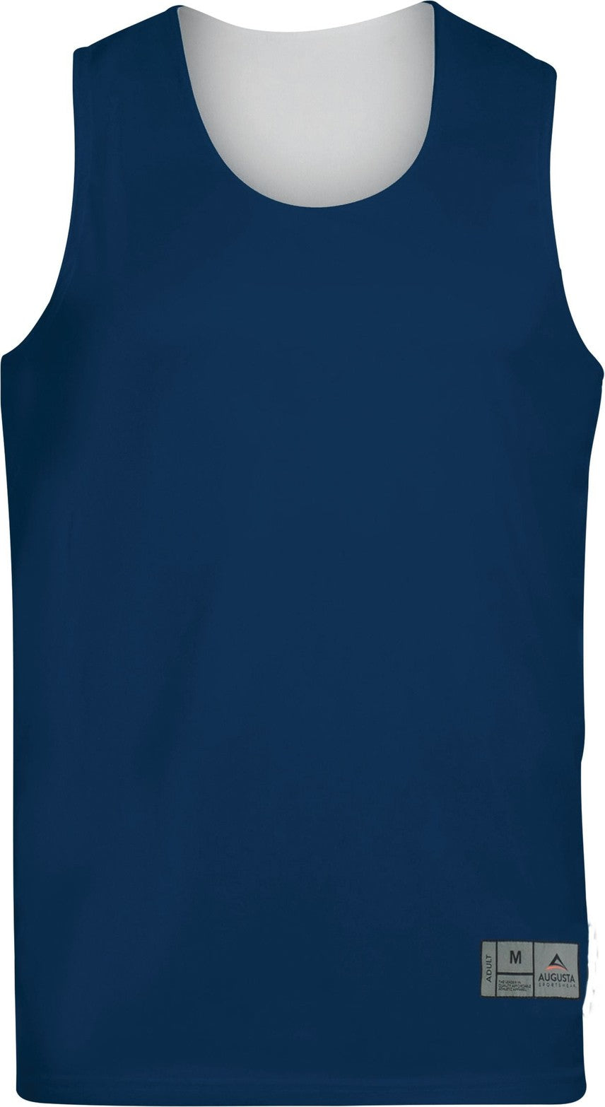 Front View of NAVY/WHITE REVERSIBLE WICKING TANK