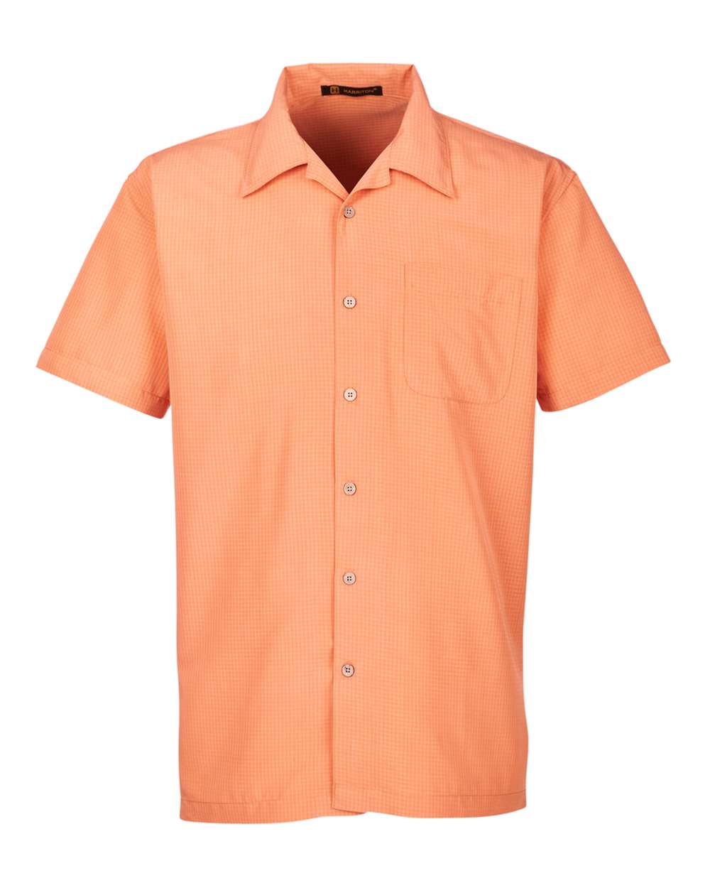 Front View of Nectarine Men's Barbados Textured Camp Shirt - M560