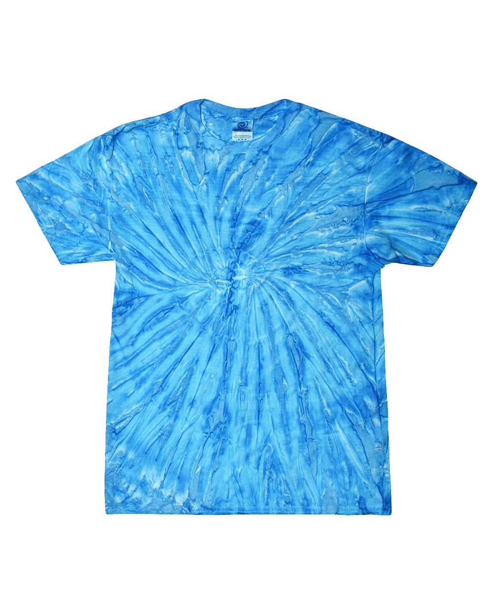 Front View of Neon Blueberry Multi-Color Tie-Dyed T-Shirt - 1000