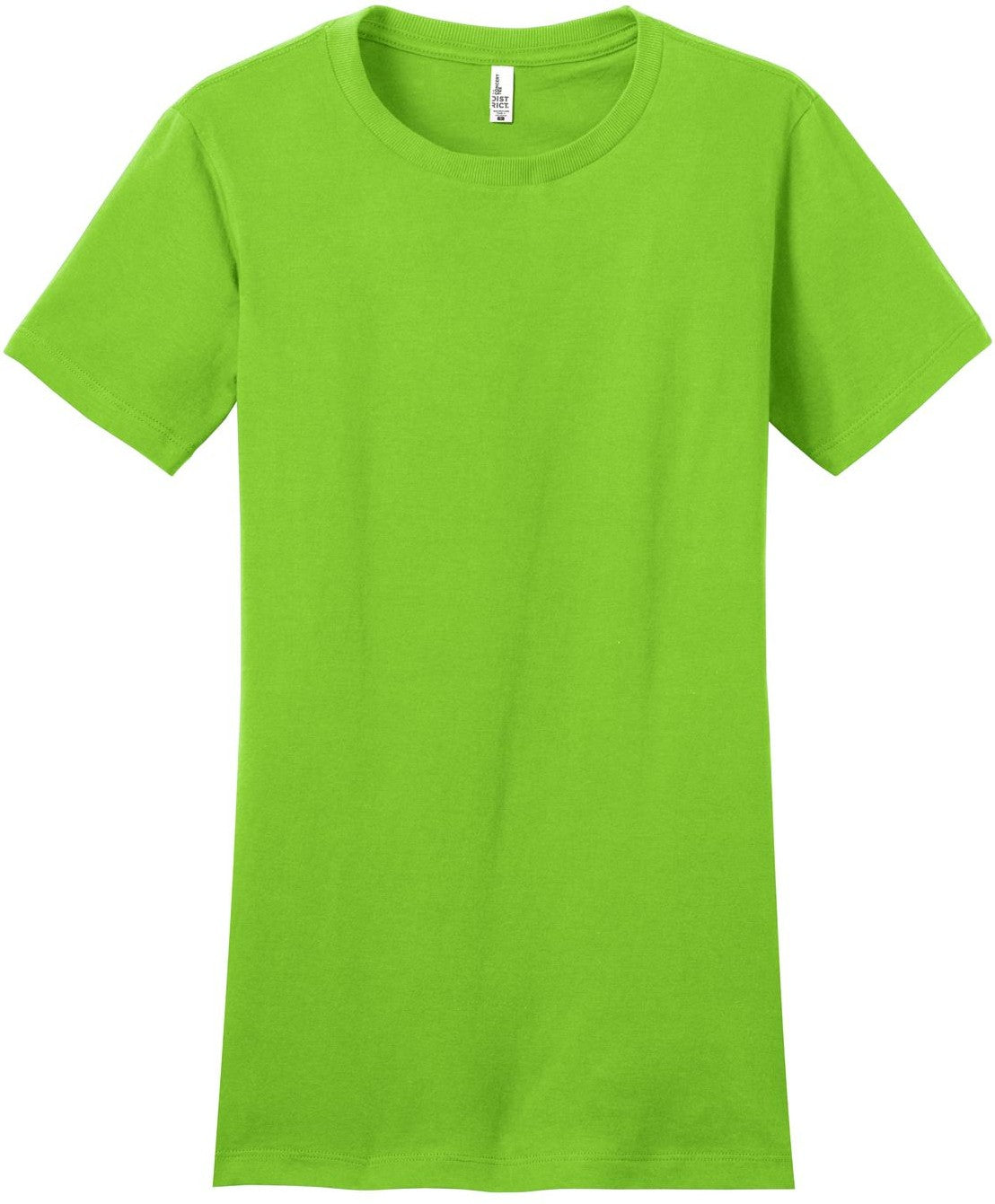 Front View of Neon Green District Women's Fitted The Concert Tee DT5001