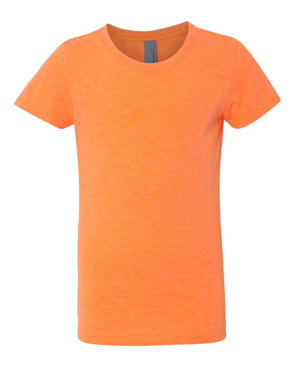 Front View of Neon Heather Orange Girls’ CVC Princess T-Shirt - 3712