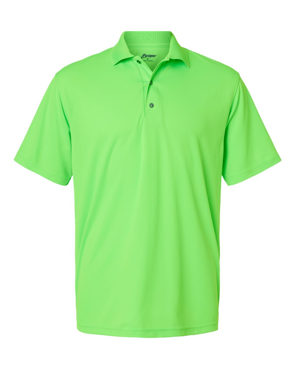 Front View of Neon Lime Saratoga Performance Mini Mesh Polo - 100
