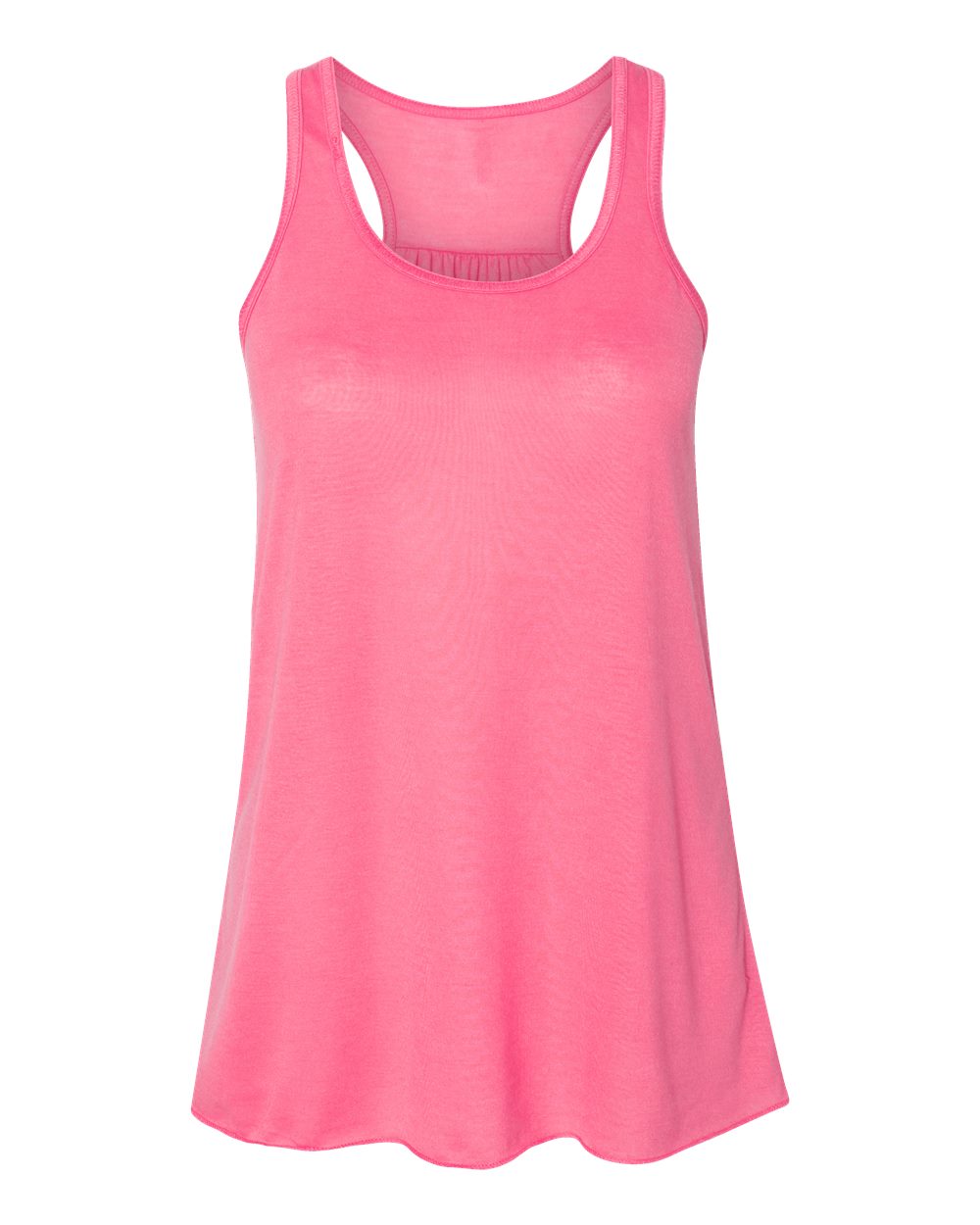 Front View of Neon Pink Women's Flowy Racerback Tank - 8800