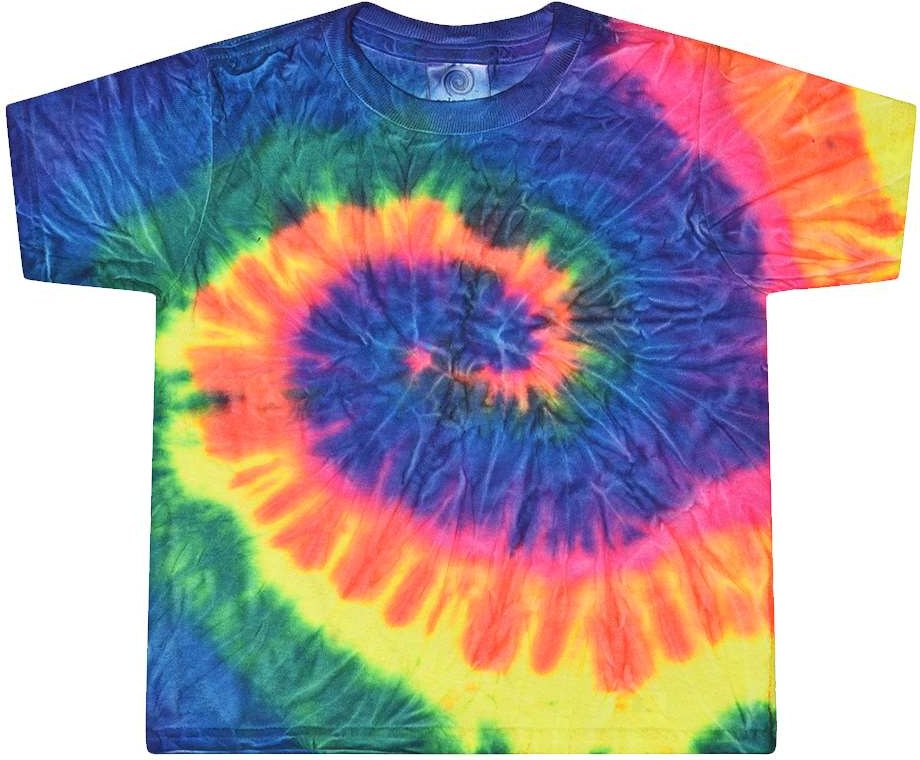 Front View of Neon Rainbow Toddler Tie-Dyed T-Shirt - 1160